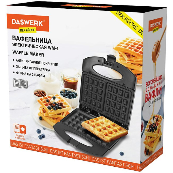 Вафельница электрическая DASWERK WM-4 (455651)