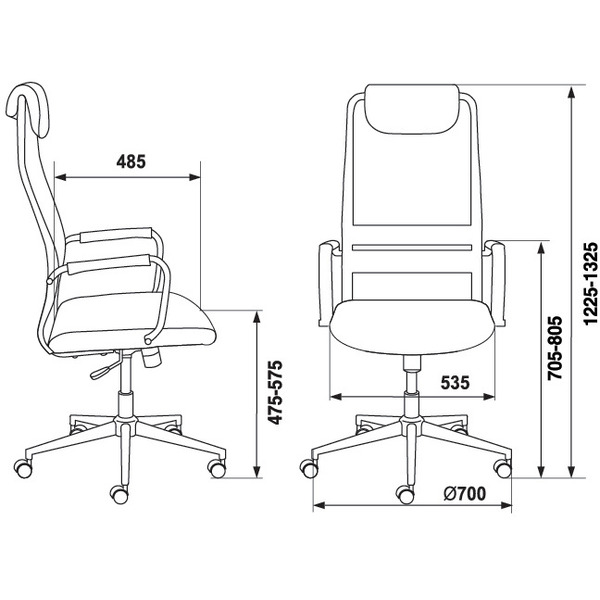 Кресло Бюрократ KB-9N/DG/TW-04 TW-12 (серый)