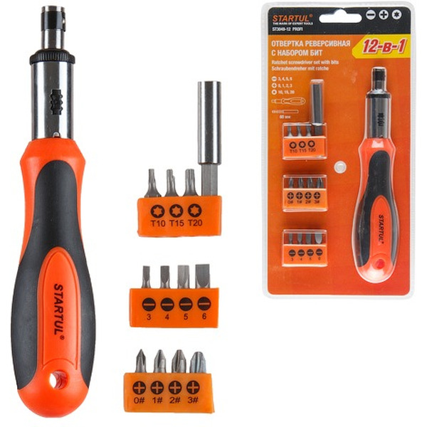 Набор отвертка с битами Startul ST3049-12 (13 предметов)