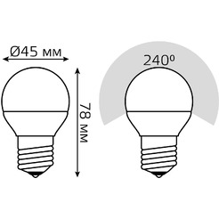 Лампа Gauss LED Globe E27 6.5W 3000K 105102107