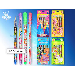 Набор гелевых ручек, 6 цветов, с блестками, ароматизированные чернила, (Tukzar) арт. TZ 5220- 6
