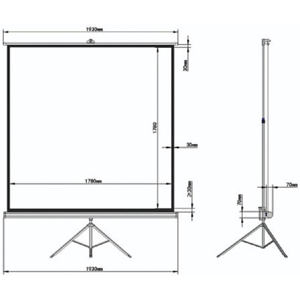 Экран проекционный на треноге BRAUBERG TRIPOD (180х180см), матовый