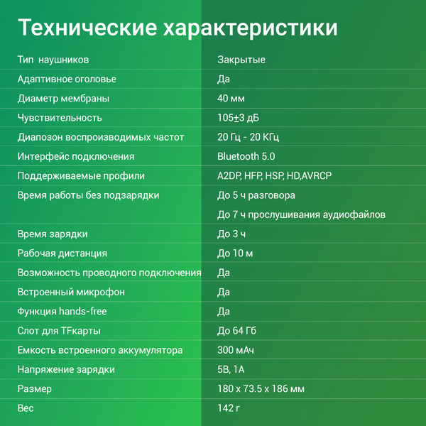 Наушники Digma BT-15 (черный/голубой)