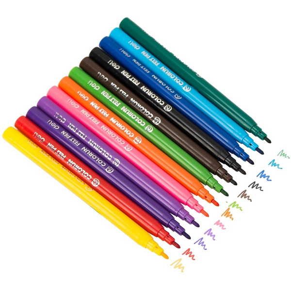 Фломастеры DELI Color run 12 шт (С10003)