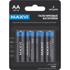 Щелочная батарейка Maxvi MBLR6ES4 AA, alkaline, 4 шт