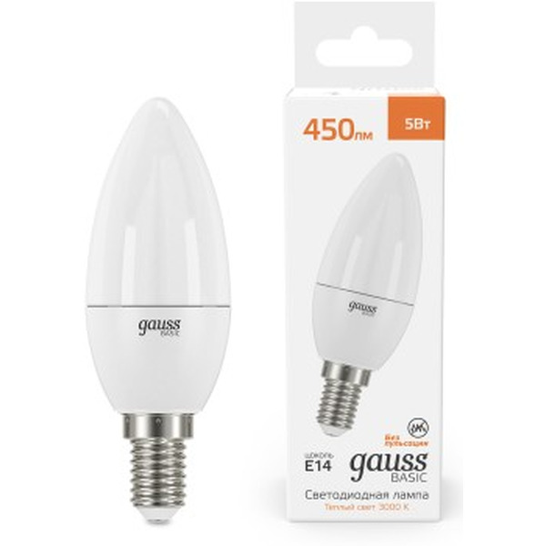 Светодиодная лампочка Gauss Elementary Basic E14 5W 3000K 10301152