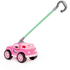 Автомобиль-каталка Полесье Легионер с ручкой (розовый) 63905