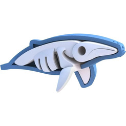 Магнитный конструктор Halftoys Ocean Горбатый кит с диорамой HO004