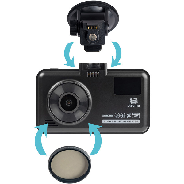 Видеорегистратор с радар-детектором Playme MARK GPS черный