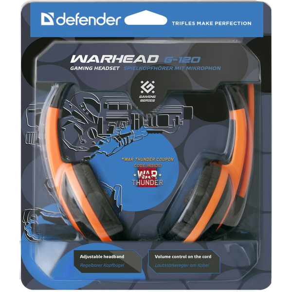 Игровая гарнитура Defender Warhead G-120 (черно-оранжевый)