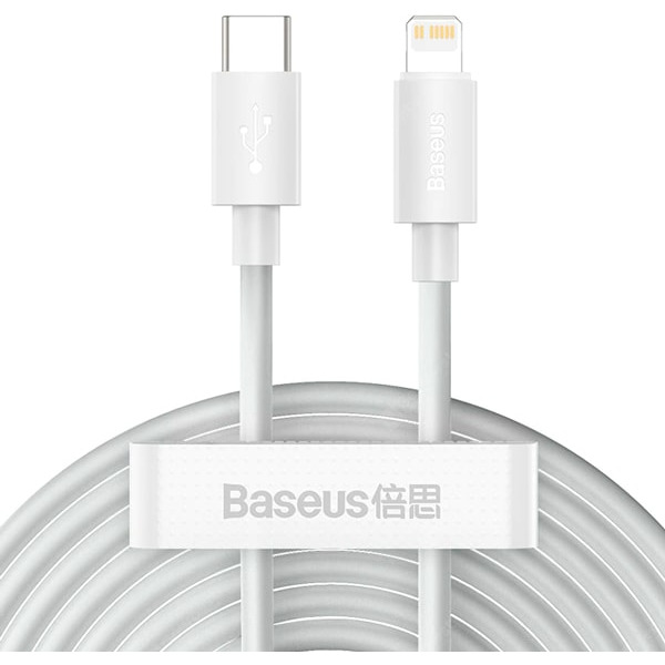 Кабель Baseus Simple Wisdom Data Cable Kit Type-C to iP PD 20W (2PCS/Set）TZCATLZJ-02 1.5m белый