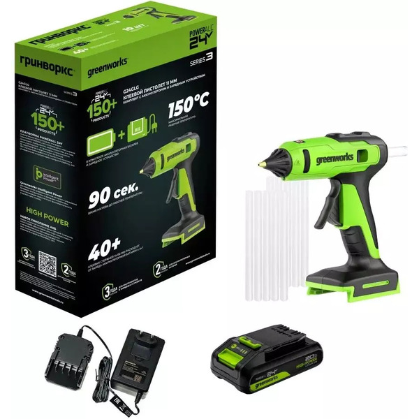 Термоклеевой пистолет Greenworks G24GLG 3502207CUA