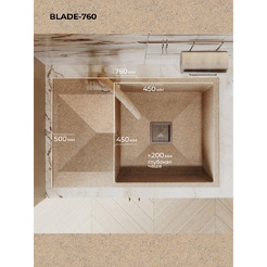 Кухонная мойка Polygran Blade 760 (песочный)