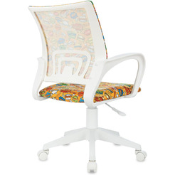 Кресло Бюрократ BUROKIDS 1W (ткань, оранжевый бэнг,корпус белый)