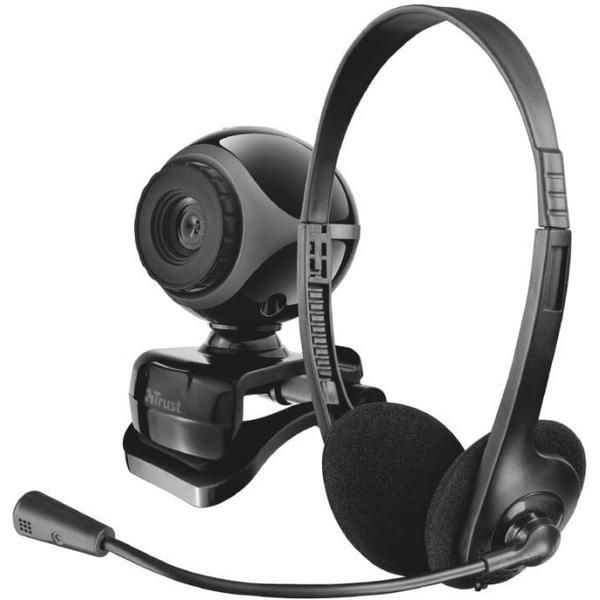 Набор веб-камера + гарнитура TRUST Exis Chatpack Black (17028)