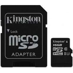 Карта памяти KINGSTON SDHC-micro Card 16GB SDCS/16GB