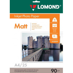 Фотобумага Lomond Матовая А4 90 г/кв.м. 25 листов (0102029)