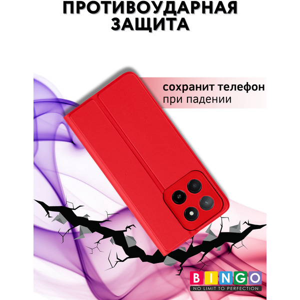 Чехол-книга BINGO Magnetic для HONOR X5b/X5b Plus (красный)