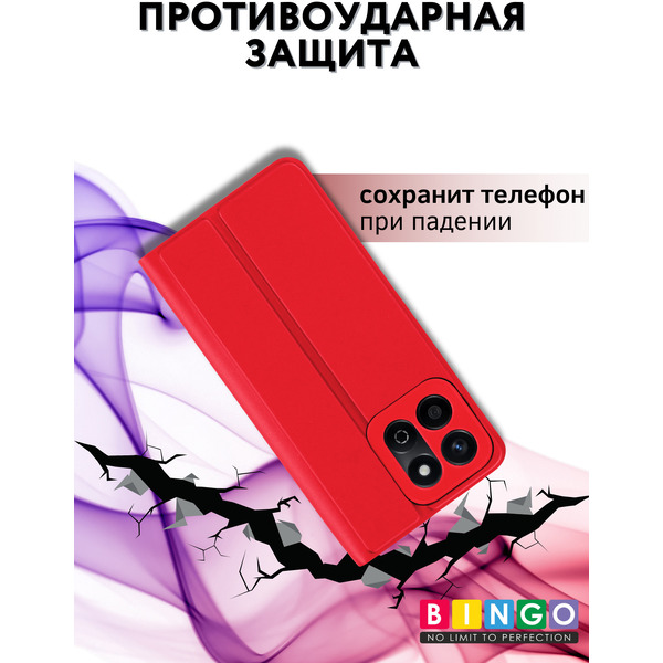 Чехол-книга Bingo Magnetic для HONOR X7c Красный