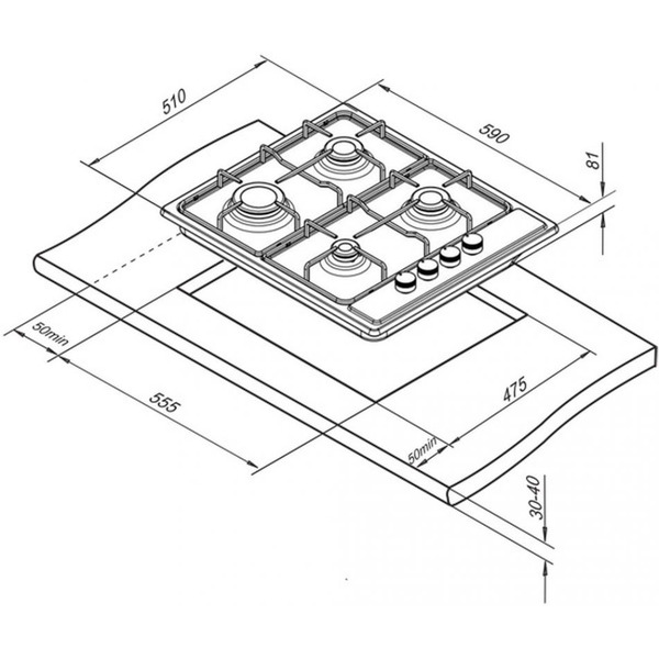 Варочная панель Darina 1T1 BGM341 12 X