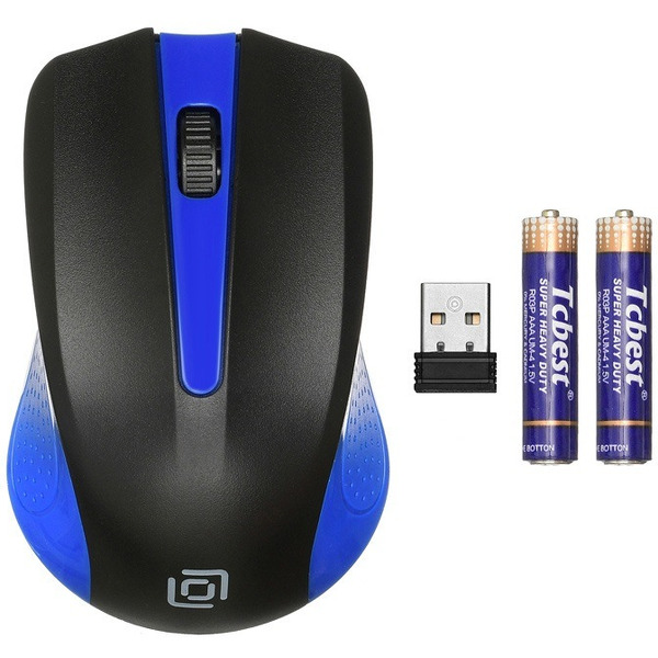 Мышь Oklick 485MW (черный/синий)