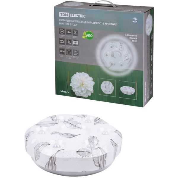 Светильник светодиодный TDM LED СПС 12 15Вт 4000К D35см, Кристалл SQ0329-0162