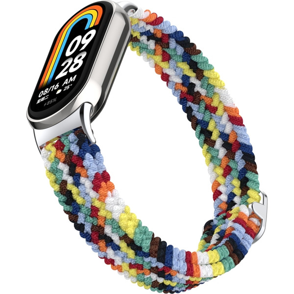 Ремешок Bingo Braided для Xiaomi Mi Band 8 (радуга светлая)