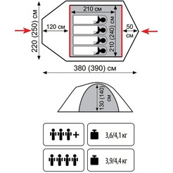 Палатка TRAMP Lite Camp 4 (TLT-022)