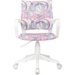 Кресло Бюрократ Burokids 1W (мультиколор розовая луна/пластик белый)