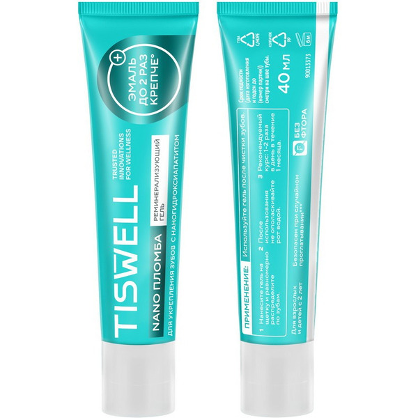 Гель для укрепления эмали Tiswell Реминерализующий с наногидроксиапатитом и ксилитом (40мл)
