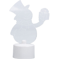 Фигура светодиодная на подставке "Снеговик с подарком 2D", RGB NEON-NIGHT
