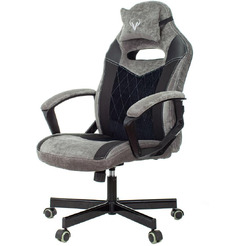 Кресло игровое Zombie VIKING 6 KNIGHT Fabric (1380214) серый/черный