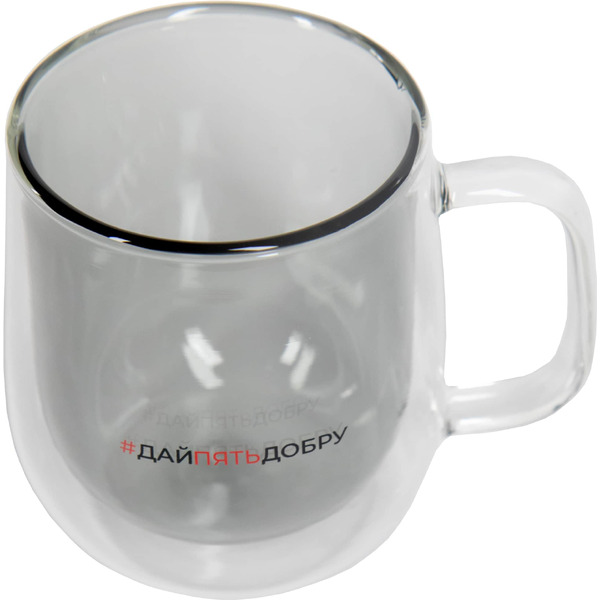 Цветная кружка с двойными стенками "Дай 5 Добру" (черный)