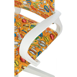 Кресло Бюрократ BUROKIDS 1W (ткань, оранжевый бэнг,корпус белый)