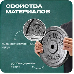 Набор чугунных дисков Proiron НЧД2100 (2 х 10 кг)