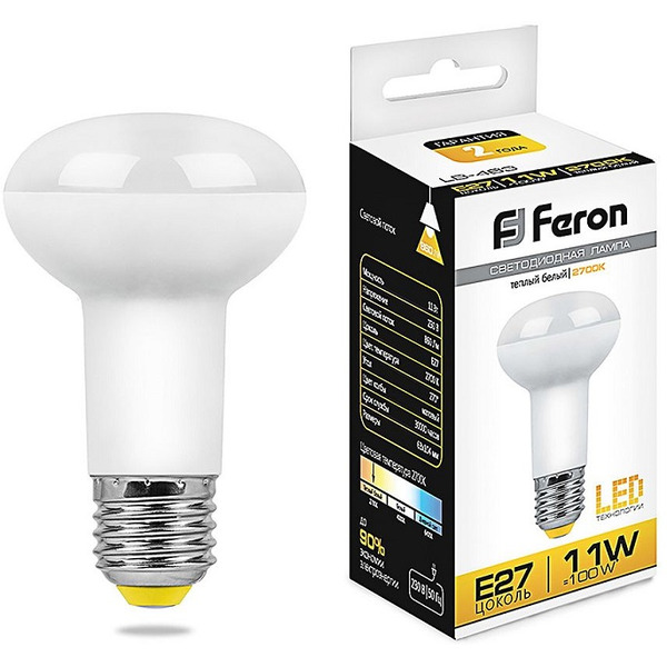 25510 Лампа светодиодная, (11W) 175-265V E27 2700K R63, LB-463 Feron