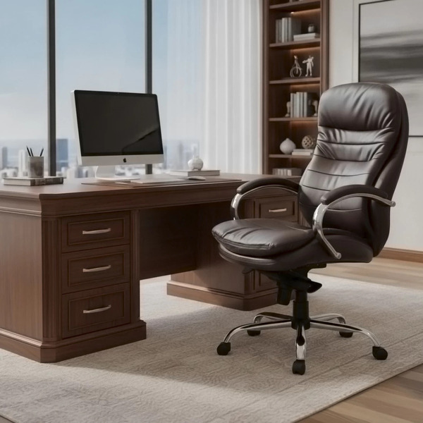 Кресло офисное Situp MIX 750 (MIDO) Chrome (экокожа Dark brown)