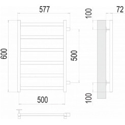 Полотенцесушитель TERMINUS Аврора П6 500x600 бп (хром)