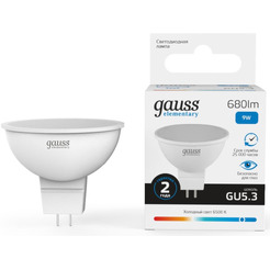 Лампа Gauss LED Elementary MR16 GU5.3 9W 680Lm 6500К 13539