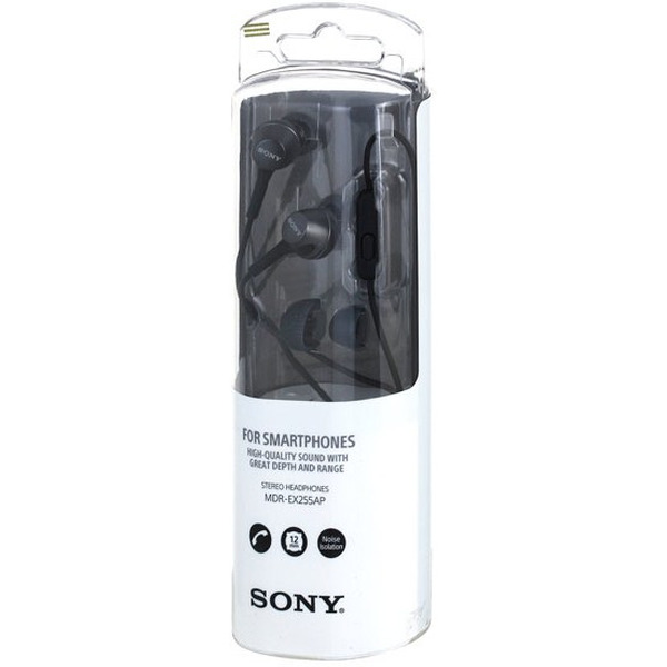 Наушники-вкладыши SONY MDR-EX255AP, чёрный