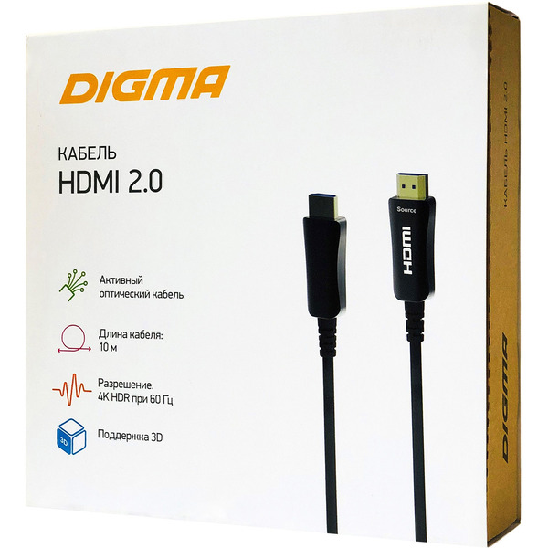 Кабель Digma BHP AOC 2.0-10 (ver. 2.0, 10 м, черный)