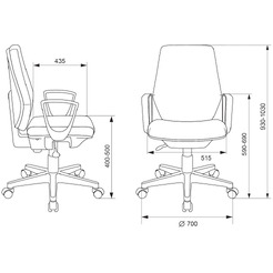Кресло Бюрократ CH-545/LUX/418-BLACK