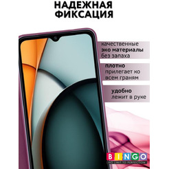 Чехол-книга BINGO Magnetic для XIAOMI Redmi A3/POCO C61 бордовый