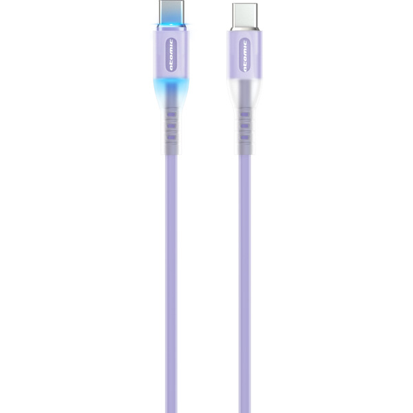 Кабель Atomic Ledit USB-C-USB-C PD 60W LED 30.371 (1.2м, фиолетовый)