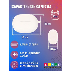 Чехол BINGO Silicone для XIAOMI Redmi Buds 4 Pro Белый