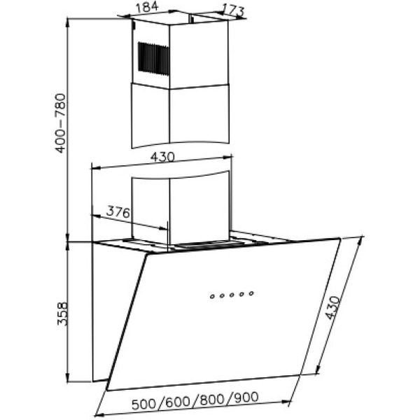 Вытяжка кухонная ZorG Technology NERO 1200 60 S BL
