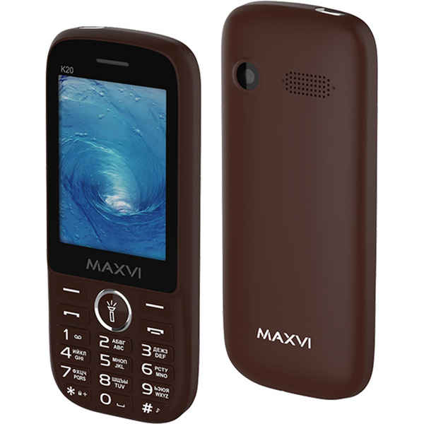 Кнопочный телефон Maxvi K20 (коричневый)