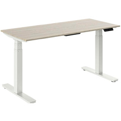 Стол для работы стоя WellDesk Flagman с электроприводом 28мм (ясень шимо, белый)