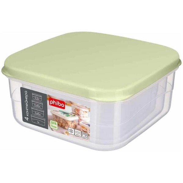 Набор контейнеров Бытпласт Phibo 433124436 (зеленый)