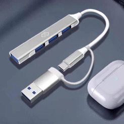 Разветвитель USB-C + USB-A Digma DHUB-4USB-AC-3.0